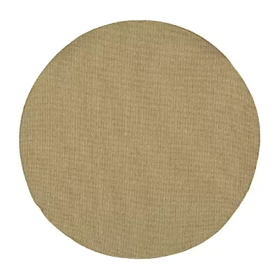 Covington Home Kehlani Flat Woven Solid 7'10"X7'10" Indoor Outdoor Round Area Rug