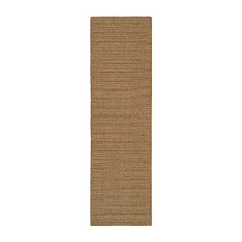 Covington Home Kehlani Tonal Stripe 2'3"X7'6" Indoor Outdoor Rectangular Runner