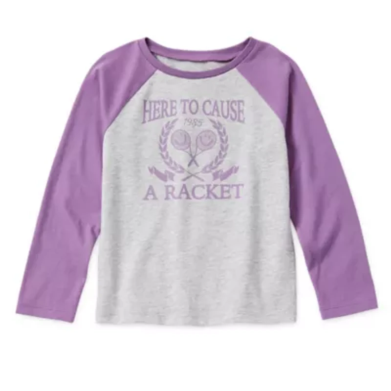 Okie Dokie Toddler & Little Girls Round Neck Long Sleeve T-Shirt