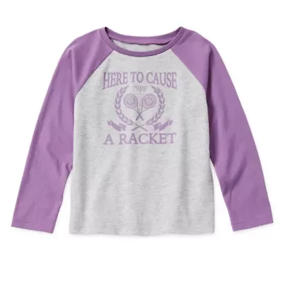 Okie Dokie Toddler & Little Girls Round Neck Long Sleeve T-Shirt