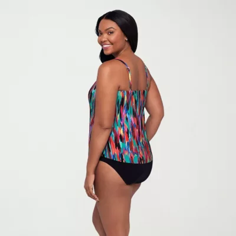 Trimshaper Womens Abstract Tankini Swimsuit Top