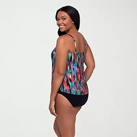 Trimshaper Womens Abstract Tankini Swimsuit Top