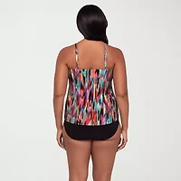 Trimshaper Womens Abstract Tankini Swimsuit Top