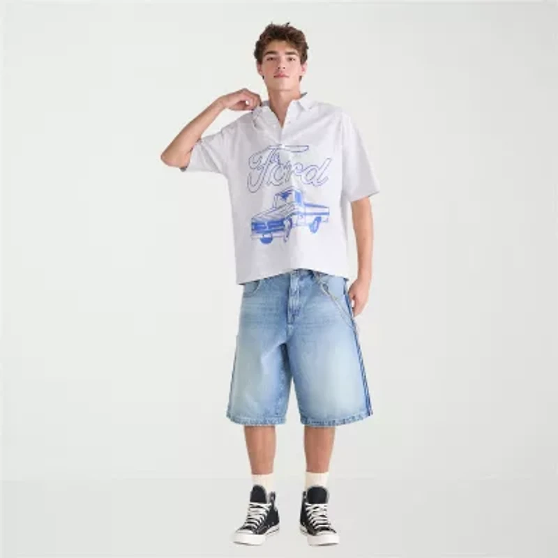 AEROPOSTALE Ford Mens Short Sleeve Regular Fit Button-Down Shirt