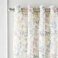 Martha Stewart Jardin Grommet Top Sheer Single Curtain Panel
