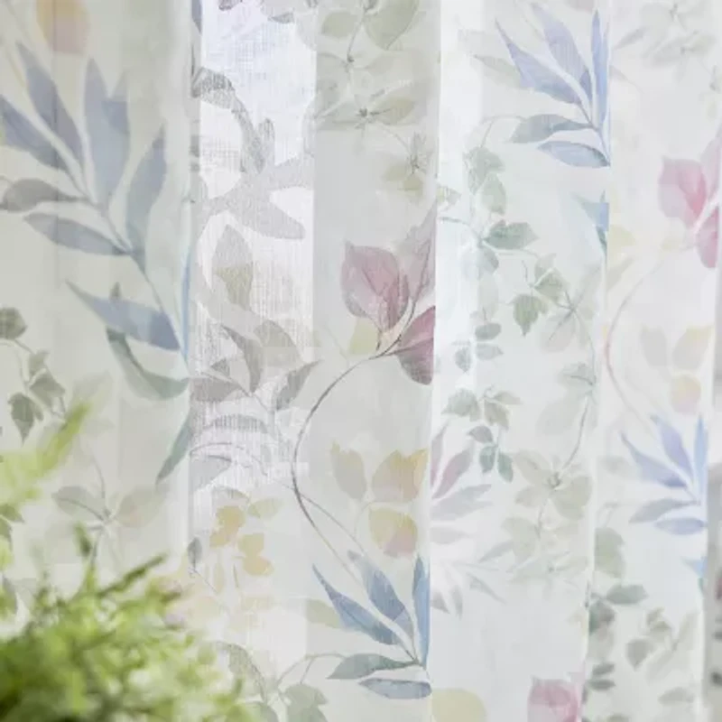Martha Stewart Jardin Grommet Top Sheer Single Curtain Panel