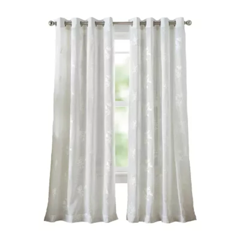 Martha Stewart Soriah Grommet Top Sheer Single Curtain Panel