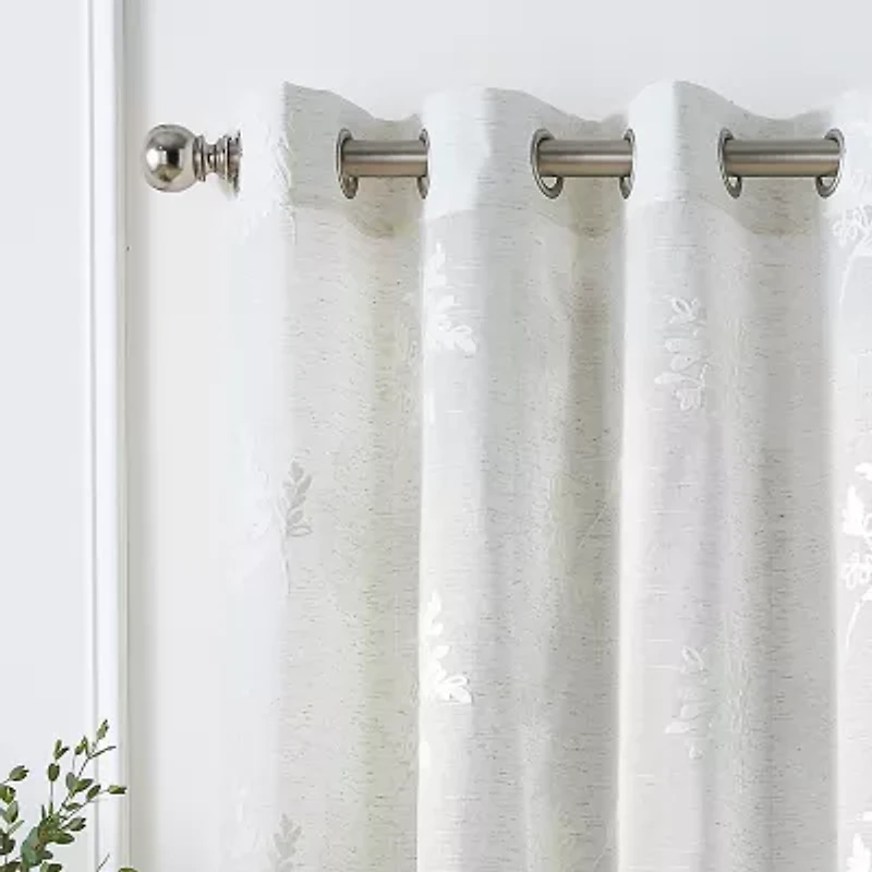 Martha Stewart Soriah Grommet Top Sheer Single Curtain Panel
