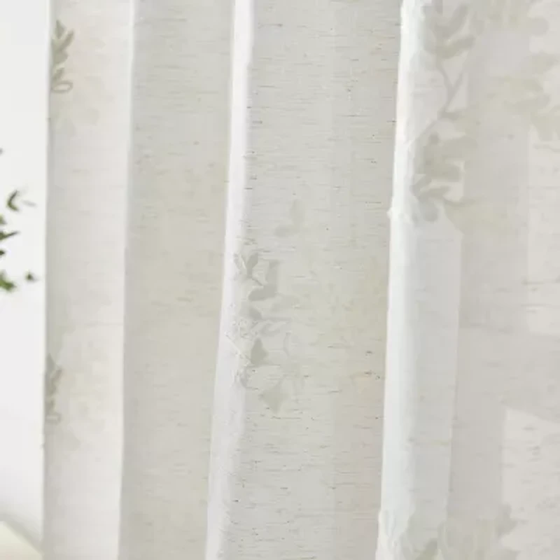 Martha Stewart Soriah Grommet Top Sheer Single Curtain Panel