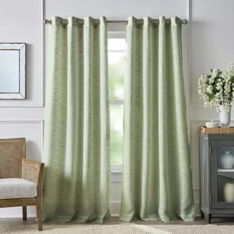 Martha Stewart Harmony Grommet Top Sheer Single Curtain Panel