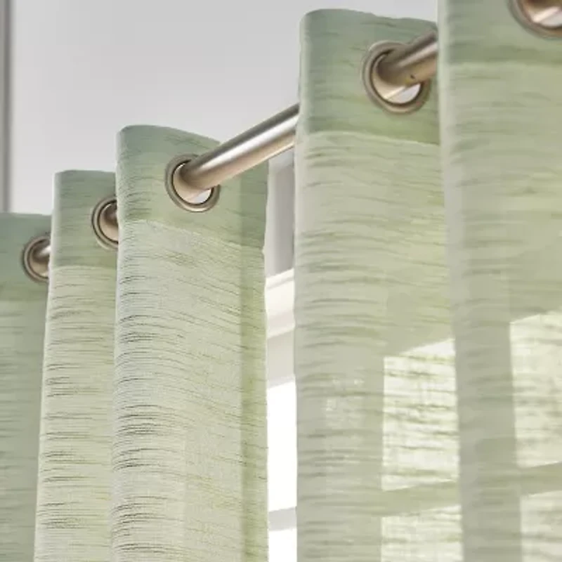 Martha Stewart Harmony Grommet Top Sheer Single Curtain Panel