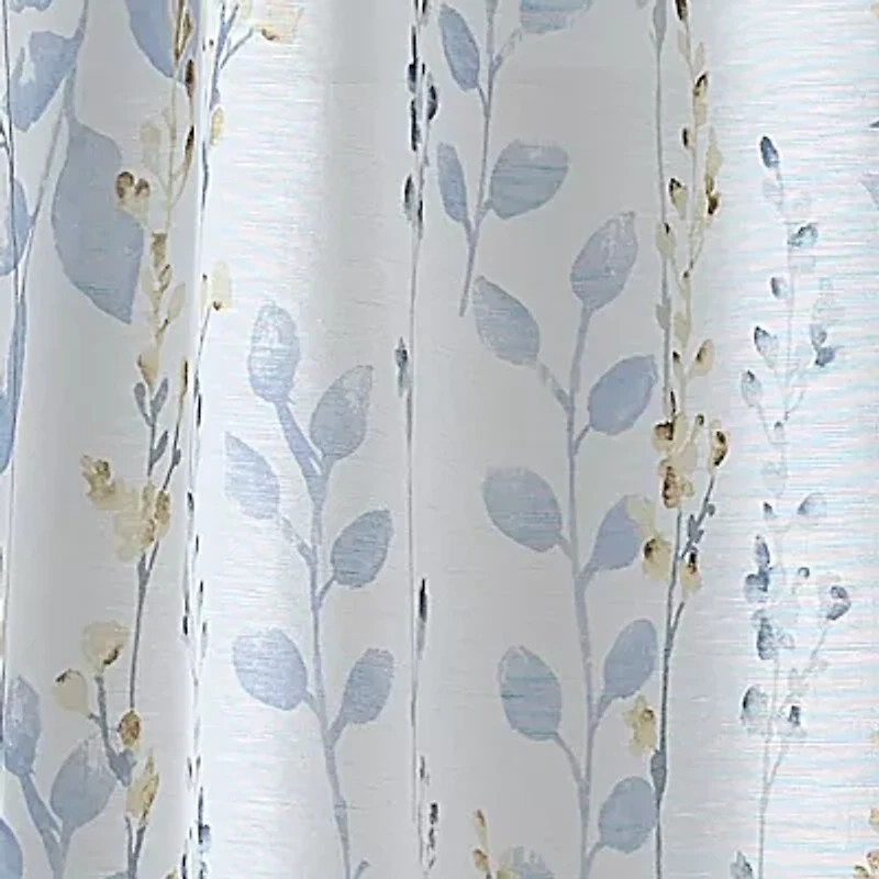 Martha Stewart Spring Blooms Grommet Top Sheer Single Curtain Panel