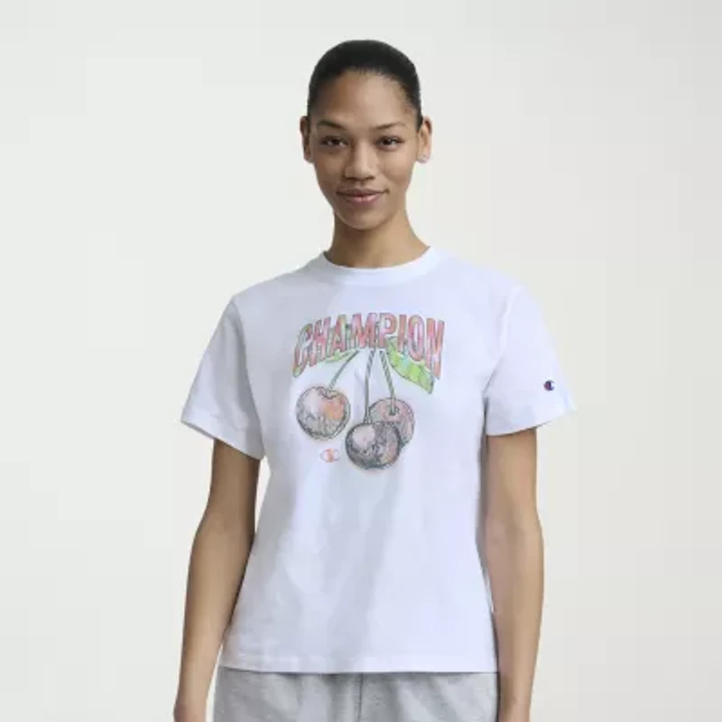 Champion Womens Crew Neck Short Sleeve Active T-Shirt