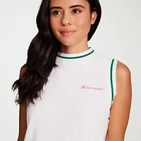 Champion Womens Mock Neck Sleeveless Muscle T-Shirt