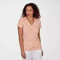 Hearts Of Palm Womens V Neck Short Sleeve T-Shirt