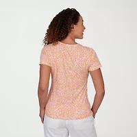 Hearts Of Palm Womens V Neck Short Sleeve T-Shirt