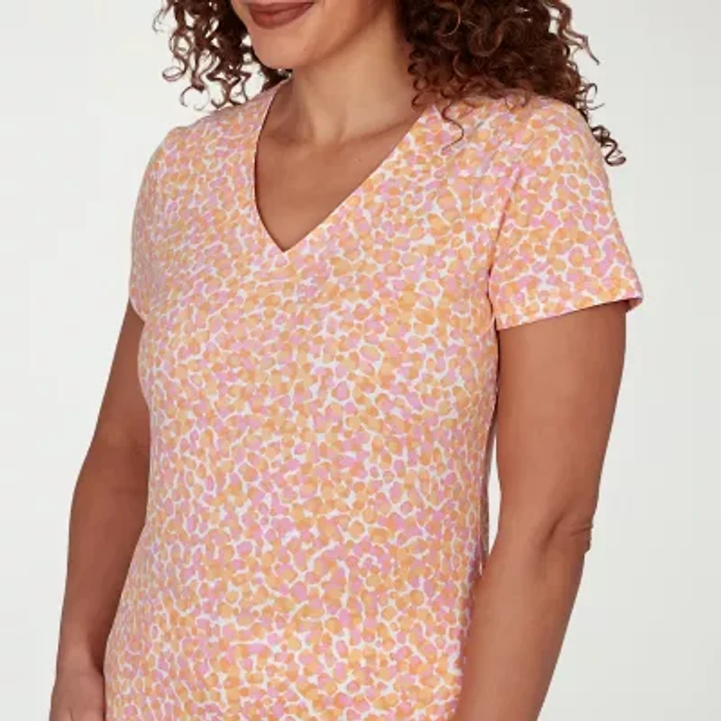 Hearts Of Palm Womens V Neck Short Sleeve T-Shirt
