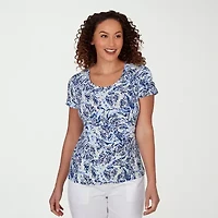 Hearts Of Palm Womens Scoop Neck Short Sleeve T-Shirt