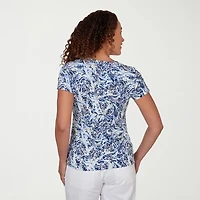 Hearts Of Palm Womens Scoop Neck Short Sleeve T-Shirt