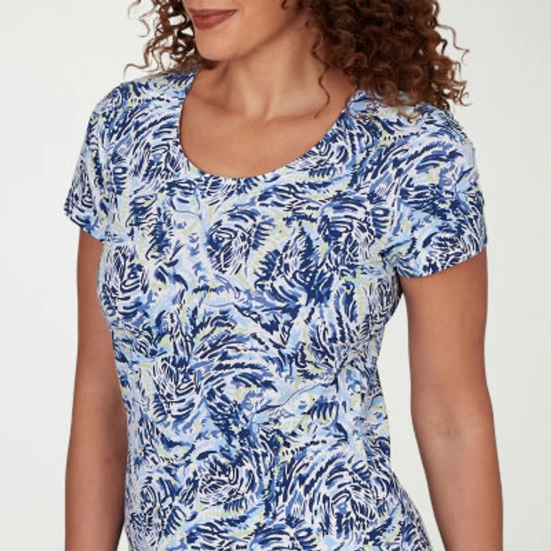 Hearts Of Palm Womens Scoop Neck Short Sleeve T-Shirt