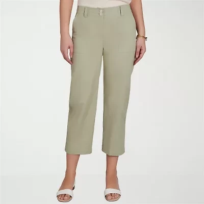 Hearts Of Palm Womens Straight Mid Rise Capri Pant