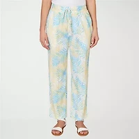 Hearts Of Palm Womens Straight Mid Rise Pull-On Pant