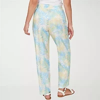 Hearts Of Palm Womens Straight Mid Rise Pull-On Pant