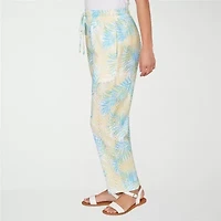 Hearts Of Palm Womens Straight Mid Rise Pull-On Pant