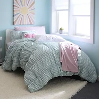 AEROPOSTALE Ruched Gingham Easy Care Comforter Set