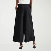 Worthington Womens Tall Wide Leg High Rise Cropped Pant