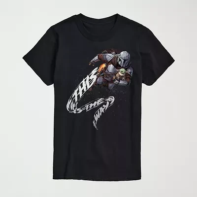 Novelty The Mandalorian And Grogu This Is Way Mens Crew Neck Short Sleeve Regular Fit Baby Yoda Star Wars Graphic T-Shirt