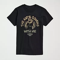 Novelty The Mandalorian And Grogu Kids Coming With Me Mens Crew Neck Short Sleeve Regular Fit Baby Yoda Star Wars Graphic T-Shirt