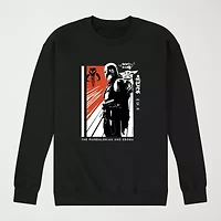 Novelty The Mandalorian And Grogu Zine Mens Crew Neck Long Sleeve Regular Fit Baby Yoda Star Wars Graphic T-Shirt