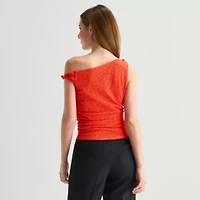 by&by Womens Juniors Asymmetrical Neck Sleeveless Tank Top