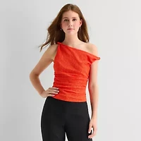 by&by Womens Juniors Asymmetrical Neck Sleeveless Tank Top