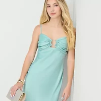 City Triangle Womens Juniors Sleeveless Slip Dress
