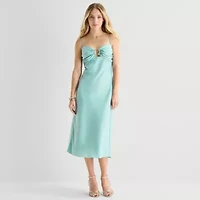 City Triangle Womens Juniors Sleeveless Slip Dress