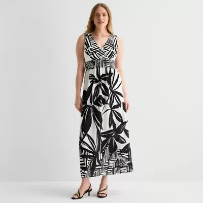Rabbit Design Womens V Neck Sleeveless Maxi Dress