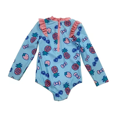 Toddler Girls Hello Kitty Long Sleeve One Piece Swimsuit