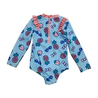 Toddler Girls Hello Kitty Long Sleeve One Piece Swimsuit