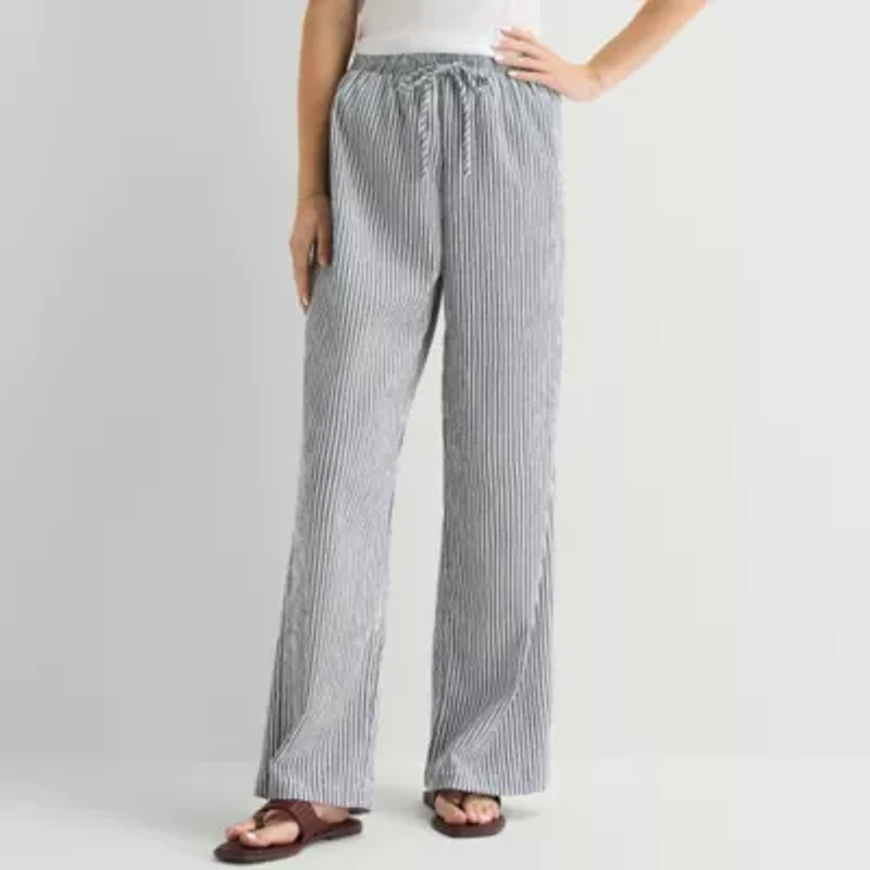 by&by Womens Wide Leg Flat Front Pant