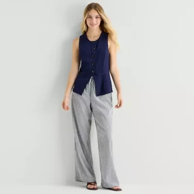 by&by Womens Wide Leg Flat Front Pant