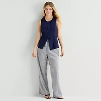 by&by Womens Wide Leg Flat Front Pant