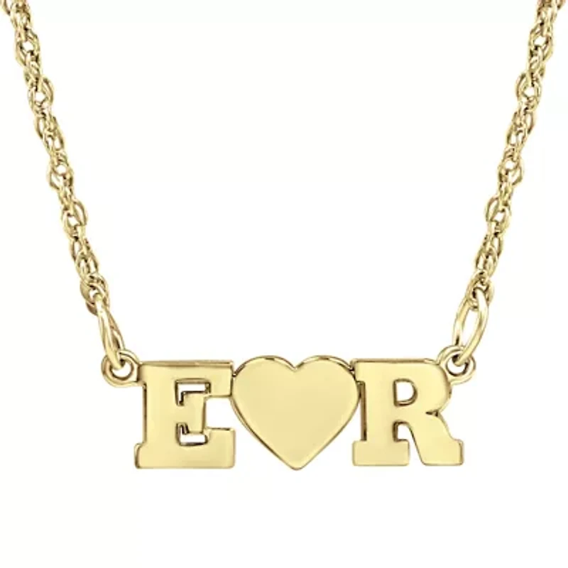 Personalized 2 Single Initial Heart Pendant Necklace