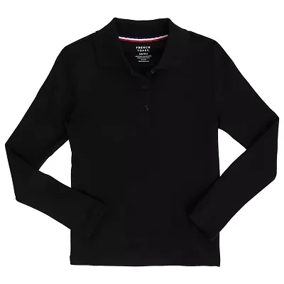 French Toast Little & Big Kid Girls Long Sleeve Regular Fit Polo Shirt