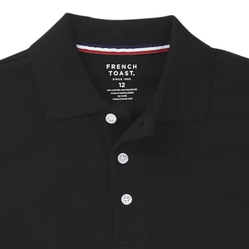 French Toast Toddler Boys Long Sleeve Regular Fit Stretch Fabric Polo Shirt