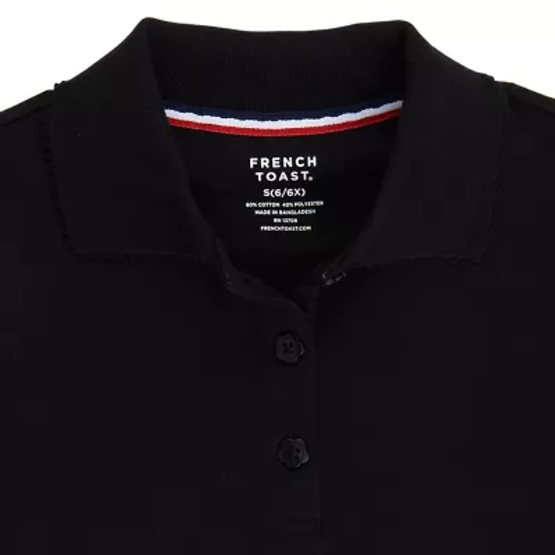 French Toast Little & Big Kid Girls Long Sleeve Regular Fit Polo Shirt