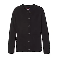 French Toast Little & Big Kid Girls Crew Neck Long Sleeve Button Cardigan