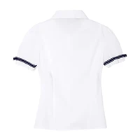 French Toast Toddler Girls Short Sleeve Fitted Regular Fit Button-Down Shirt
