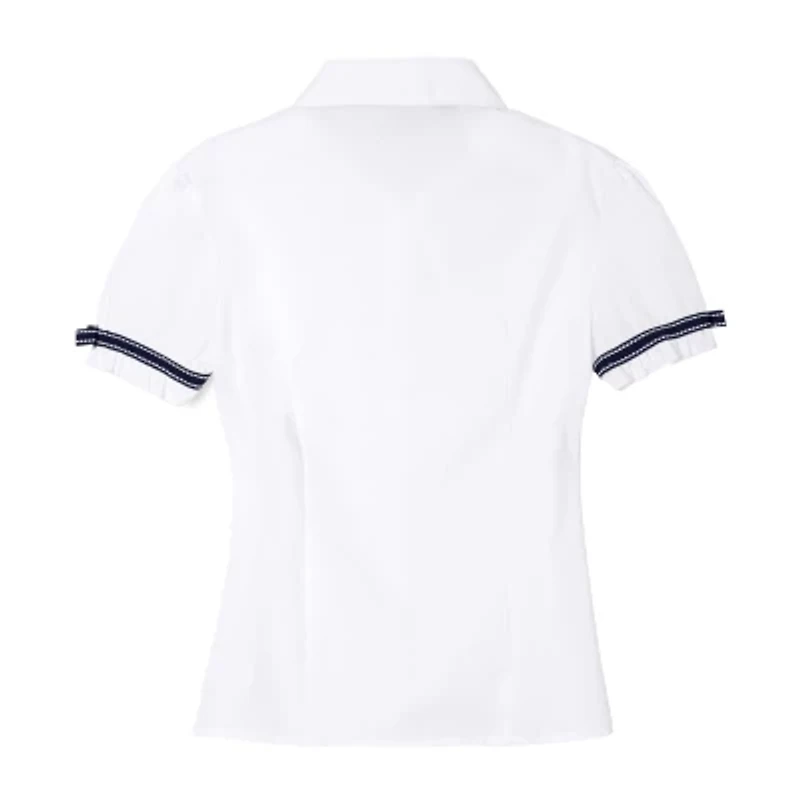 French Toast Little & Big Kid Girls Short Sleeve Embellished Blouse